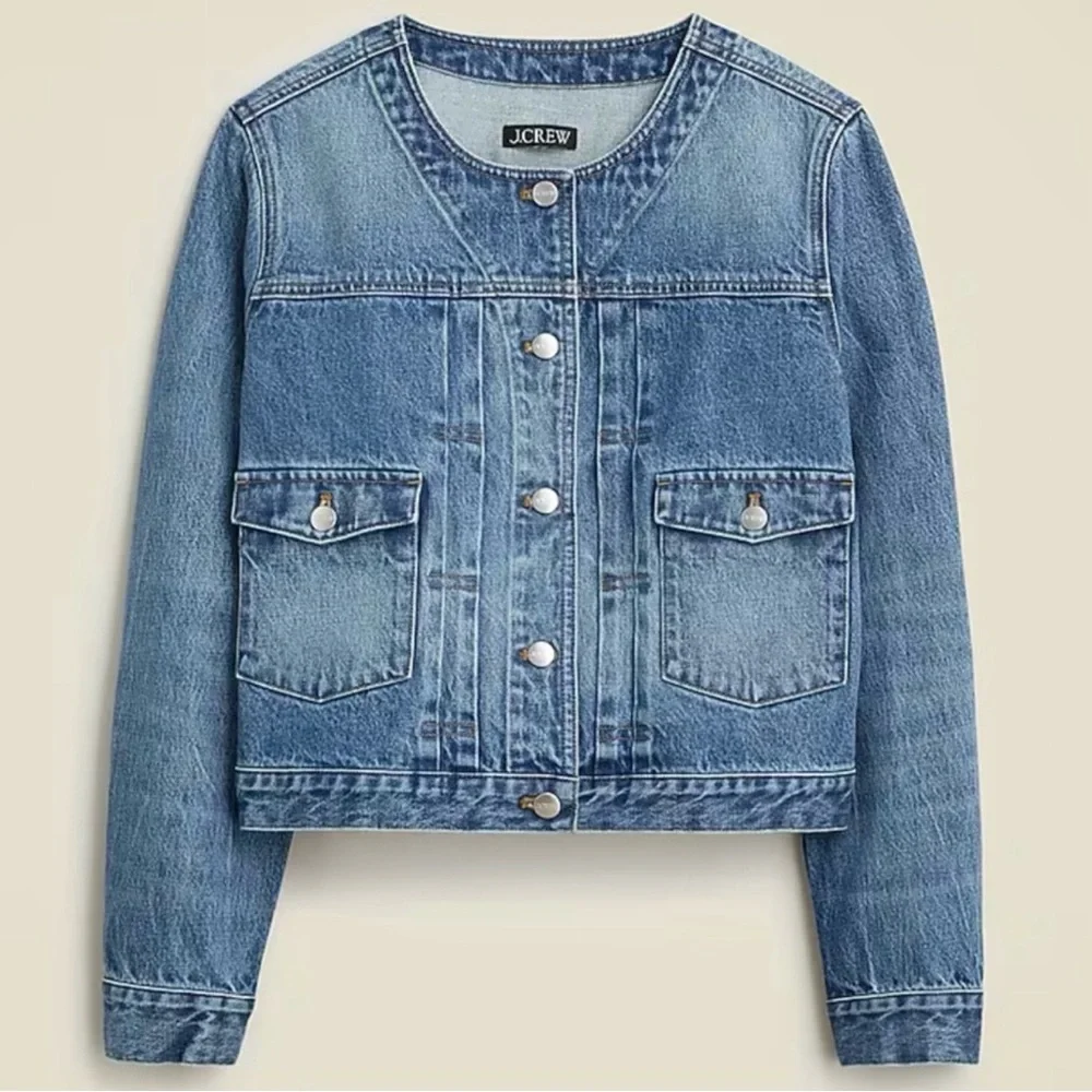 J. Crew Classic Blue Denim Jean Jacket - Picture 1 of 5